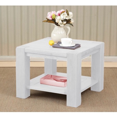 ChunKy White : Đôn Góc Trang Trí Gỗ Sồi - 2 Tầng